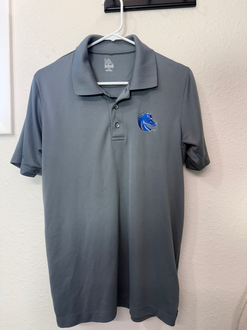 Boise State Gray Polo with Bronco Logo